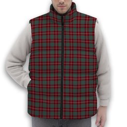 ScotsTee Shop Scottish Crawford Modern Premium Tartan Puffer Vest Winter White Duck Down Vest Sleeveless