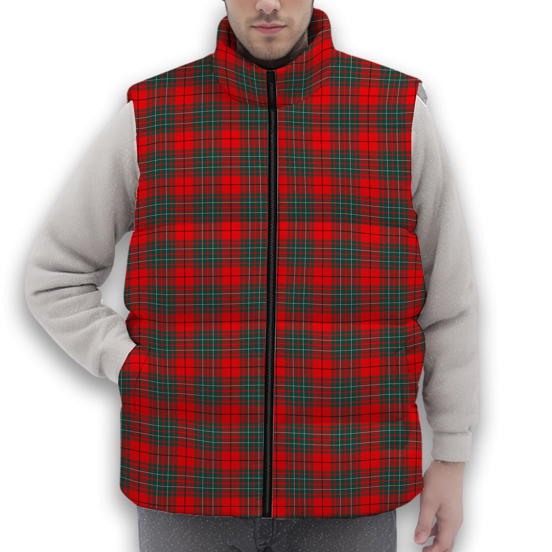 ScotsTee Shop Scottish Cheyne Premium Tartan Puffer Vest Winter White Duck Down Vest Sleeveless