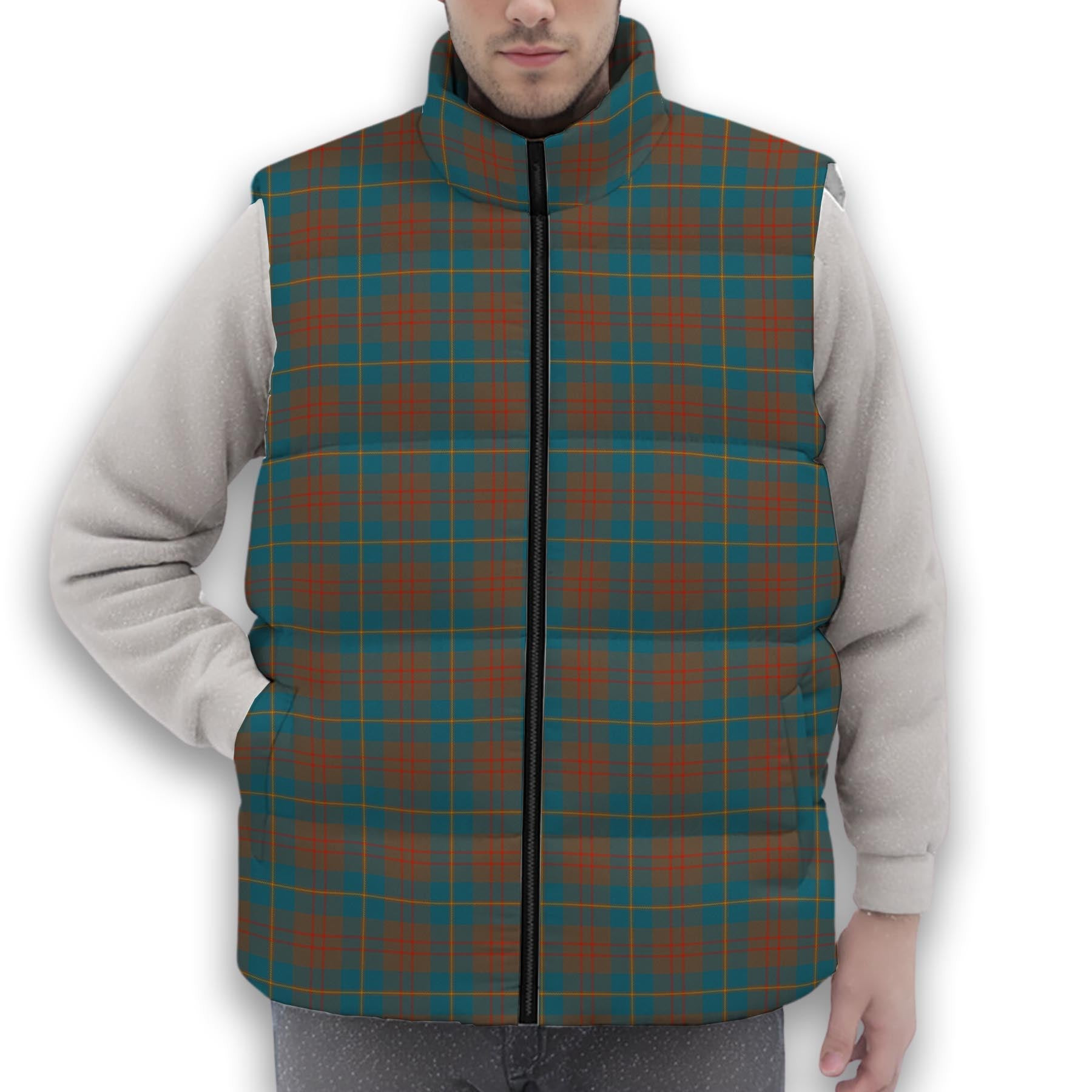 ScotsTee Shop Scottish Cameron Hunting Ancient Premium Tartan Puffer Vest Winter White Duck Down Vest Sleeveless
