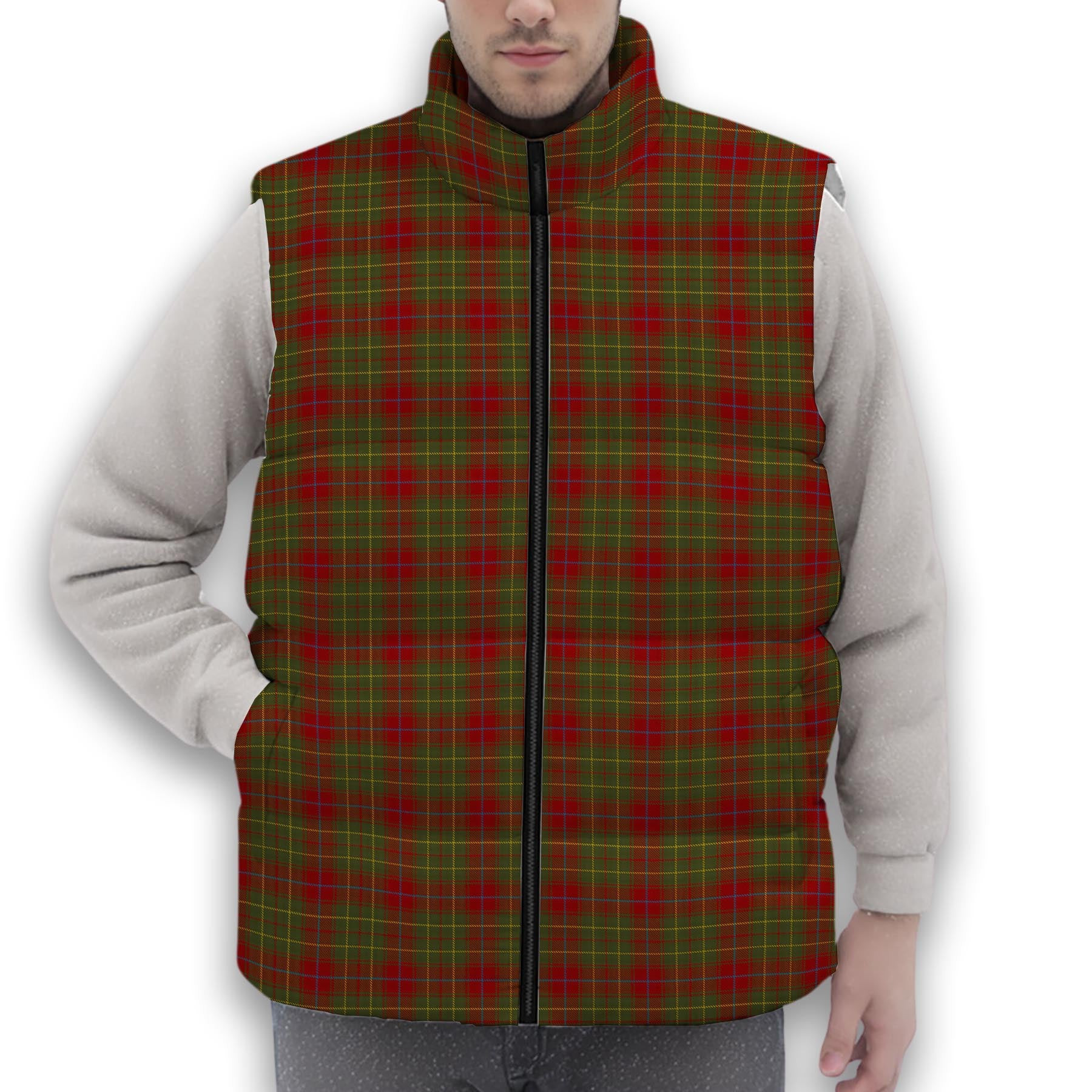 ScotsTee Shop Scottish Burnett of Powis Modern 2 Premium Tartan Puffer Vest Winter White Duck Down Vest Sleeveless