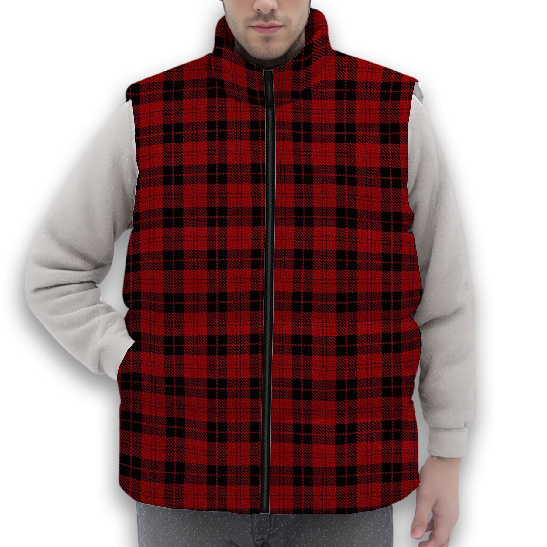 ScotsTee Shop Scottish Campbell of Armaddie Premium Tartan Puffer Vest Winter White Duck Down Vest Sleeveless