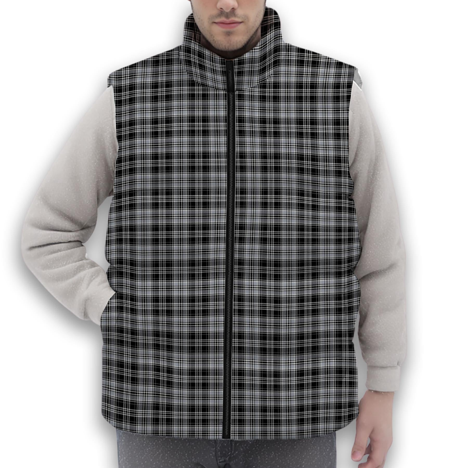 ScotsTee Shop Scottish Drummond Grey Ancient Premium Tartan Puffer Vest Winter White Duck Down Vest Sleeveless
