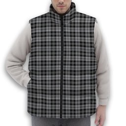 ScotsTee Shop Scottish Drummond Grey Ancient Premium Tartan Puffer Vest Winter White Duck Down Vest Sleeveless