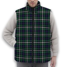 ScotsTee Shop Scottish Farquharson Dress Modern Premium Tartan Puffer Vest Winter White Duck Down Vest Sleeveless