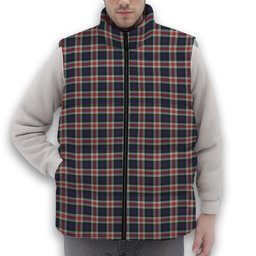 ScotsTee Shop Scottish Fraser Red Dress Premium Tartan Puffer Vest Winter White Duck Down Vest Sleeveless