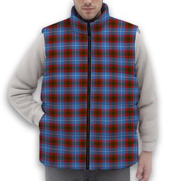 ScotsTee Shop Scottish Edinburgh Premium Tartan Puffer Vest Winter White Duck Down Vest Sleeveless