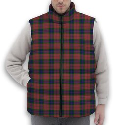 ScotsTee Shop Scottish Fraser of Boblainy Hugh Premium Tartan Puffer Vest Winter White Duck Down Vest Sleeveless