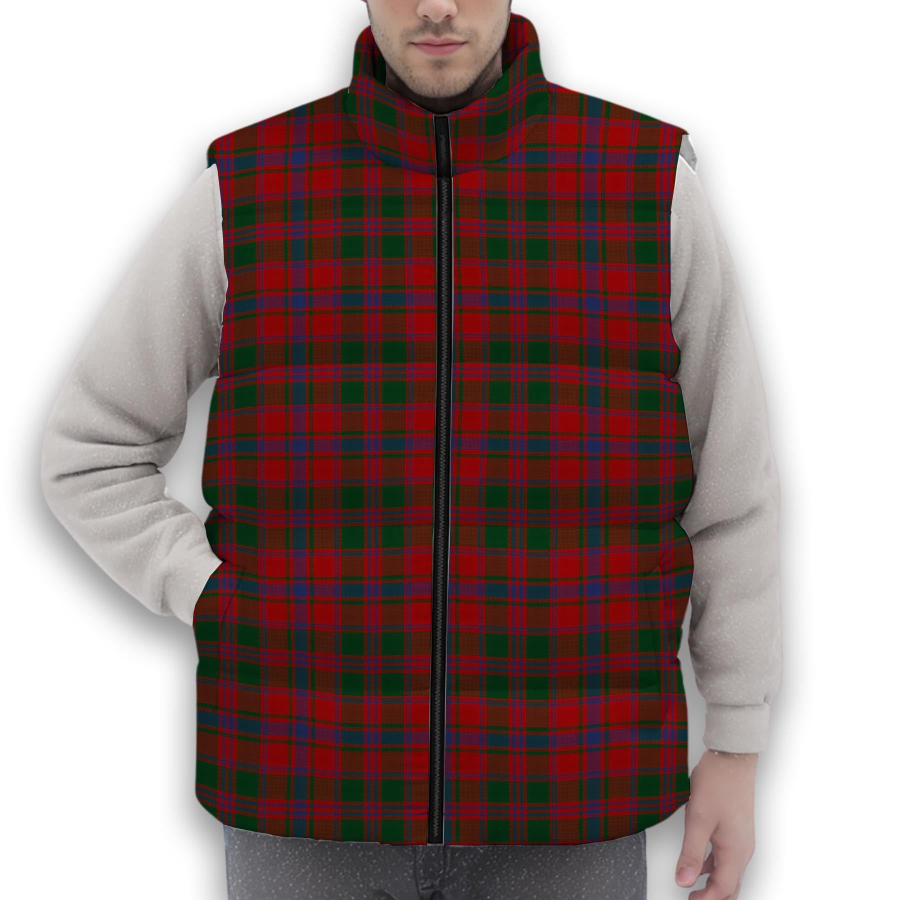 ScotsTee Shop Scottish Drummond 2 Premium Tartan Puffer Vest Winter White Duck Down Vest Sleeveless