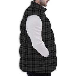 ScotsTee Shop Scottish Drummond Grey Premium Tartan Puffer Vest Winter White Duck Down Vest Sleeveless