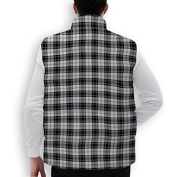 ScotsTee Shop Scottish Douglas Grey Ancient Premium Tartan Puffer Vest Winter White Duck Down Vest Sleeveless