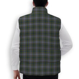 ScotsTee Shop Scottish Douglas Green Ancient Premium Tartan Puffer Vest Winter White Duck Down Vest Sleeveless