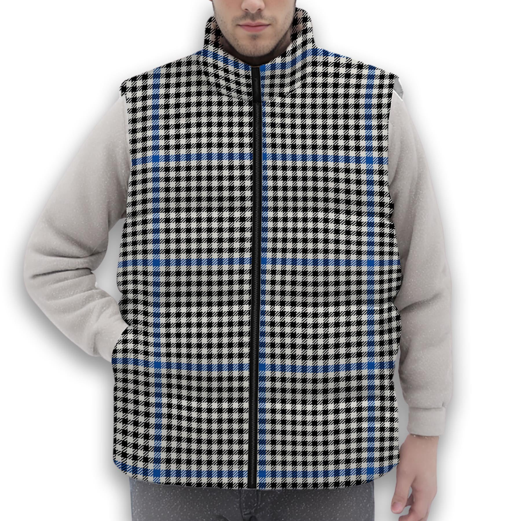 ScotsTee Shop Scottish Gladstanes Modern Premium Tartan Puffer Vest Winter White Duck Down Vest Sleeveless