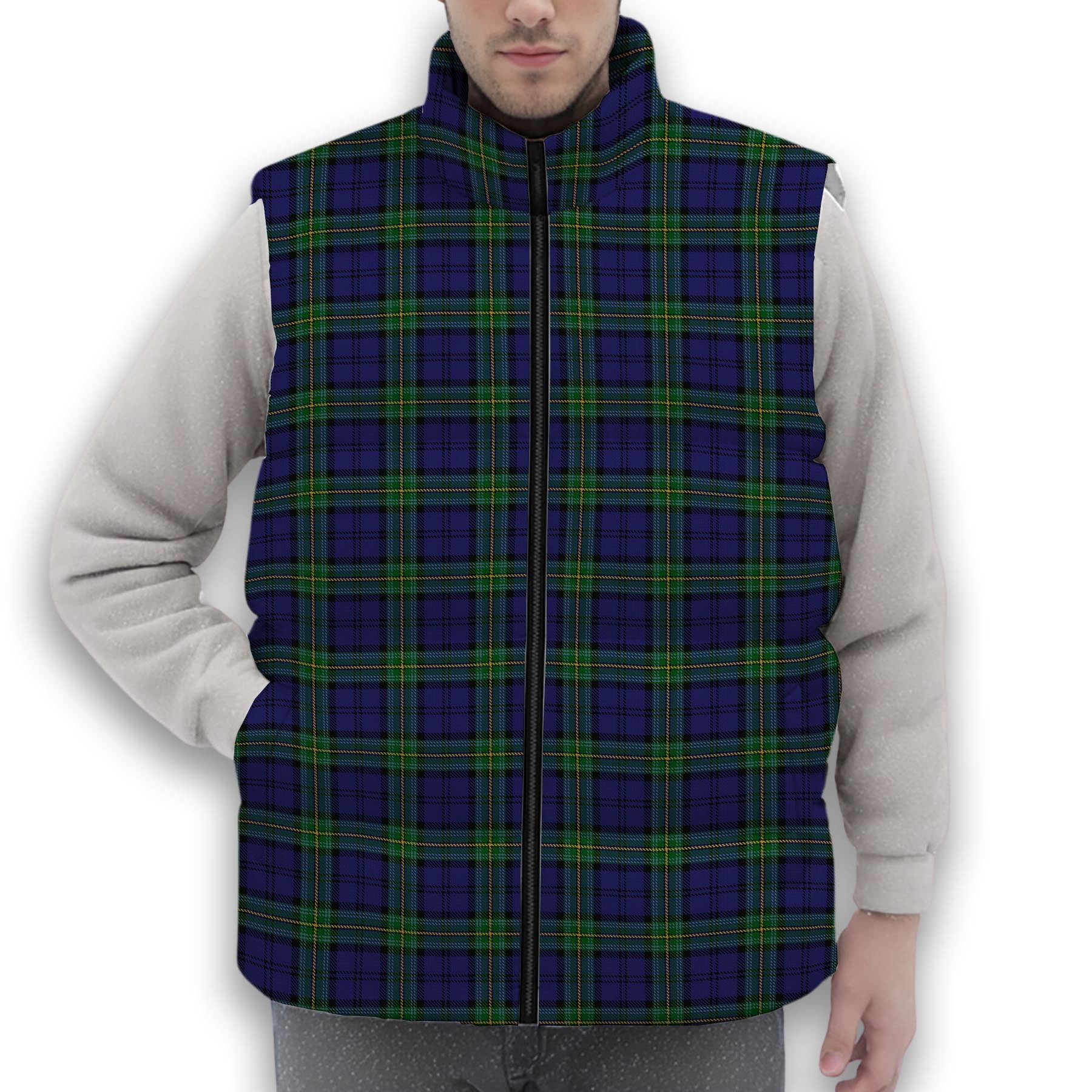 ScotsTee Shop Scottish Forth Premium Tartan Puffer Vest Winter White Duck Down Vest Sleeveless