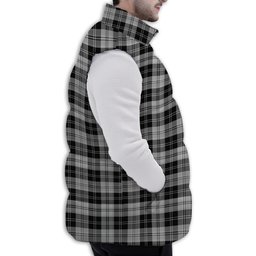 ScotsTee Shop Scottish Erskine Black and White Premium Tartan Puffer Vest Winter White Duck Down Vest Sleeveless