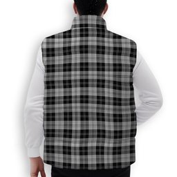 ScotsTee Shop Scottish Erskine Black and White Premium Tartan Puffer Vest Winter White Duck Down Vest Sleeveless