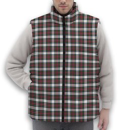ScotsTee Shop Scottish Dennistoun Premium Tartan Puffer Vest Winter White Duck Down Vest Sleeveless