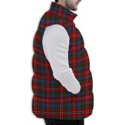 ScotsTee Shop Scottish Fitzgerald Red Premium Tartan Puffer Vest Winter White Duck Down Vest Sleeveless