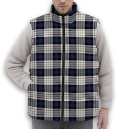 ScotsTee Shop Scottish Fergusson Dress Premium Tartan Puffer Vest Winter White Duck Down Vest Sleeveless