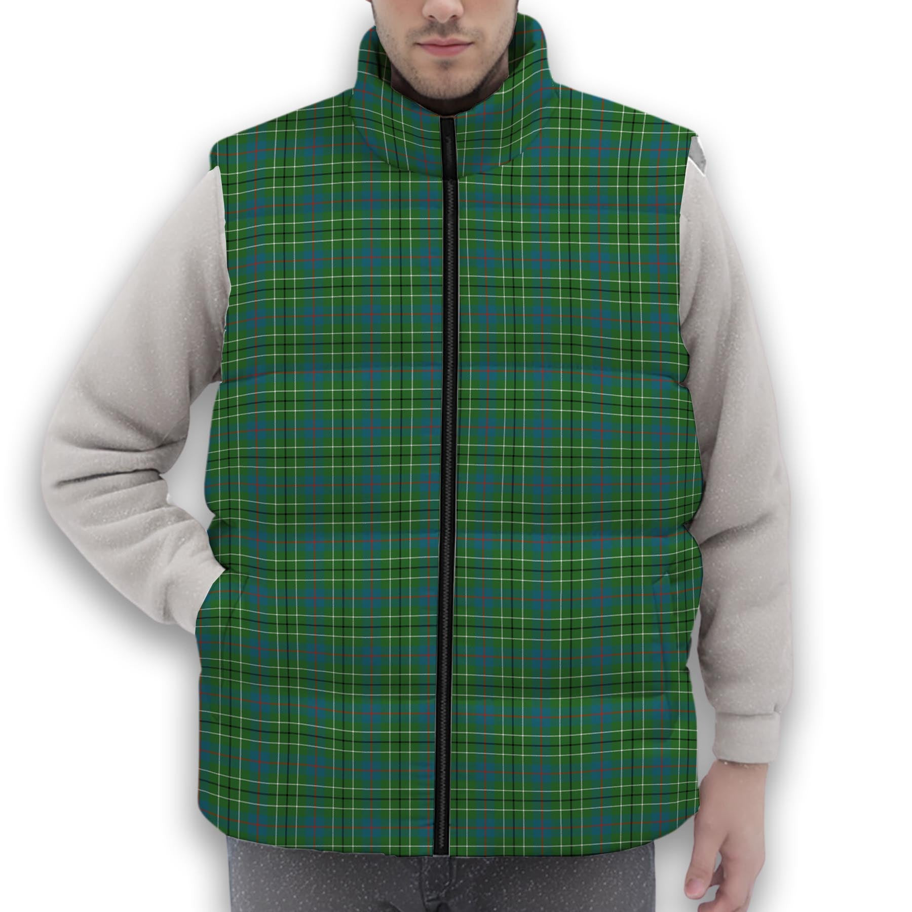 ScotsTee Shop Scottish Duncan Ancient Clan Premium Tartan Puffer Vest Winter White Duck Down Vest Sleeveless