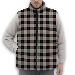 ScotsTee Shop Scottish Dunlop Hunting Modern Premium Tartan Puffer Vest Winter White Duck Down Vest Sleeveless