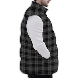 ScotsTee Shop Scottish Douglas Grey Premium Tartan Puffer Vest Winter White Duck Down Vest Sleeveless
