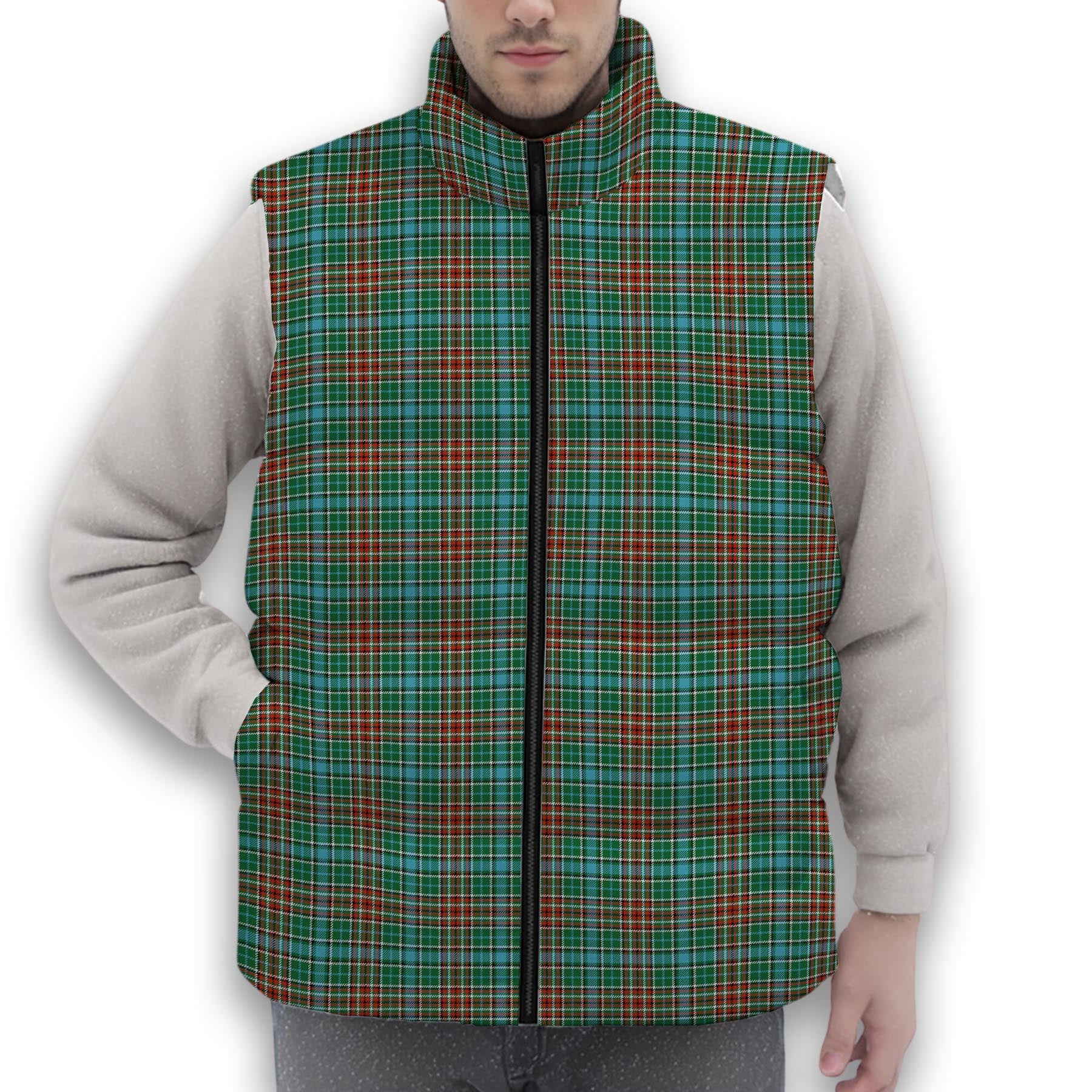 ScotsTee Shop Scottish Gayre Ancient Premium Tartan Puffer Vest Winter White Duck Down Vest Sleeveless