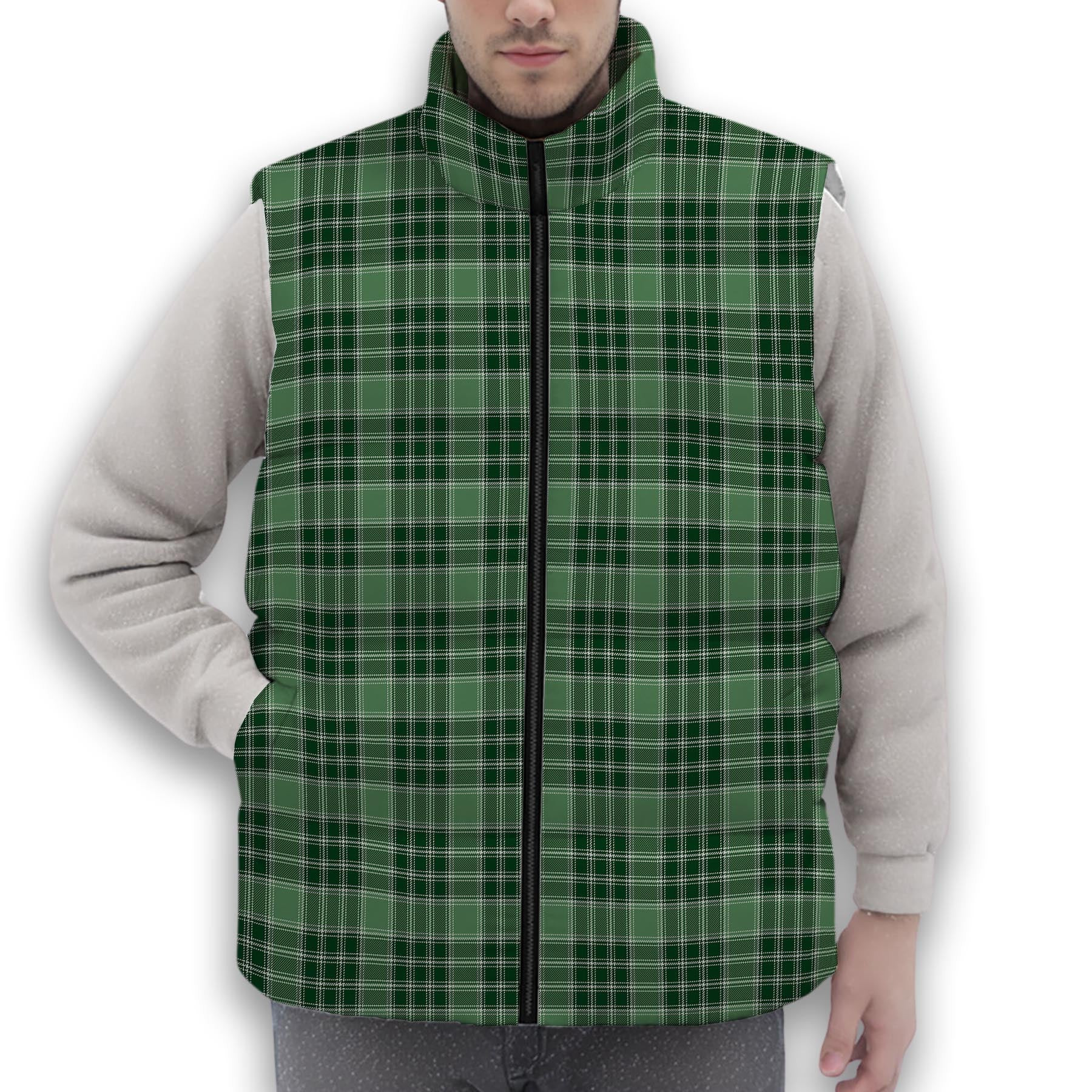 ScotsTee Shop Scottish Donald Lord of the Isles Hunting Premium Tartan Puffer Vest Winter White Duck Down Vest Sleeveless
