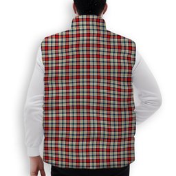 ScotsTee Shop Scottish Dundee Dress Premium Tartan Puffer Vest Winter White Duck Down Vest Sleeveless