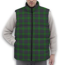 ScotsTee Shop Scottish Elphinstone Ancient Premium Tartan Puffer Vest Winter White Duck Down Vest Sleeveless
