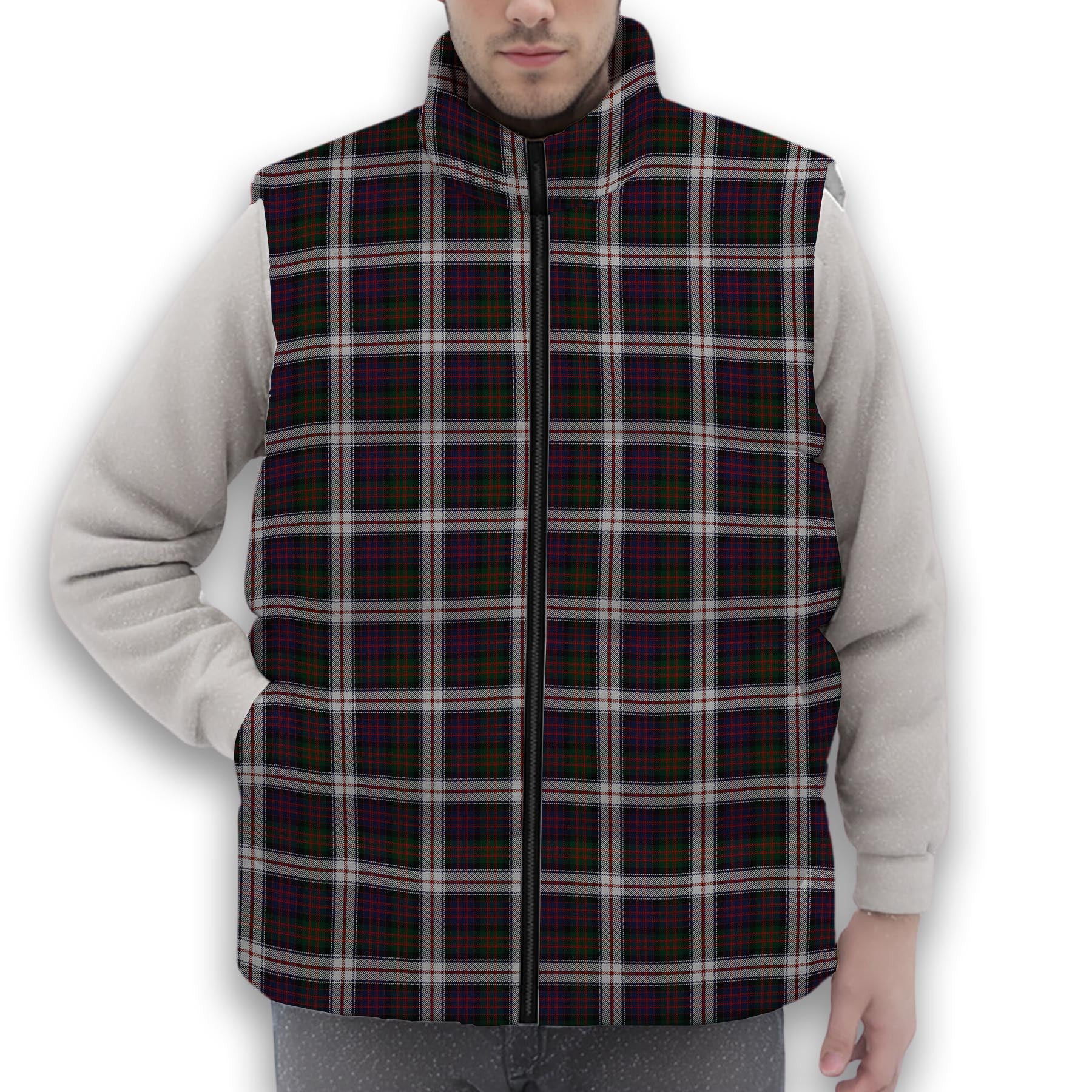 ScotsTee Shop Scottish Donald Dress Premium Tartan Puffer Vest Winter White Duck Down Vest Sleeveless