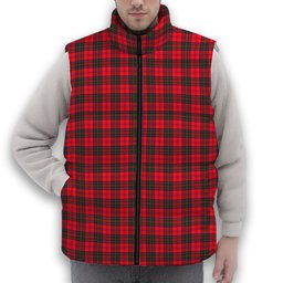ScotsTee Shop Scottish Drummond Modern Premium Tartan Puffer Vest Winter White Duck Down Vest Sleeveless