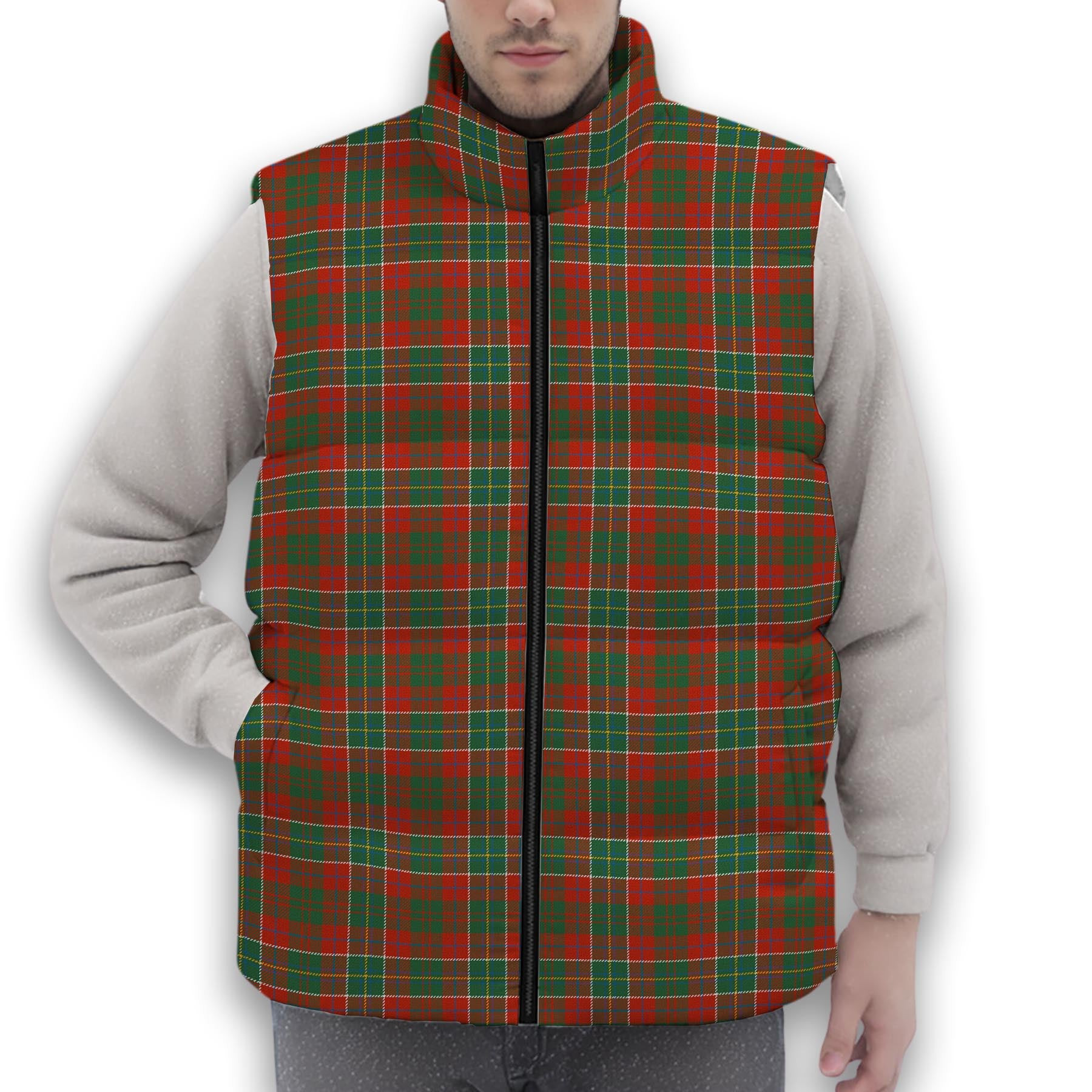 ScotsTee Shop Scottish Galbraith USA Ancient Premium Tartan Puffer Vest Winter White Duck Down Vest Sleeveless