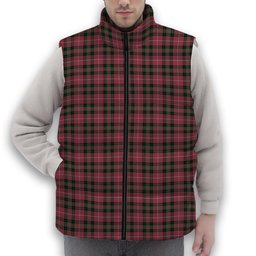 ScotsTee Shop Scottish Galbraith Maroon Ancient Premium Tartan Puffer Vest Winter White Duck Down Vest Sleeveless
