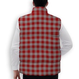 ScotsTee Shop Scottish Erskine Red Premium Tartan Puffer Vest Winter White Duck Down Vest Sleeveless