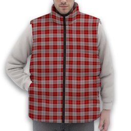 ScotsTee Shop Scottish Erskine Red Premium Tartan Puffer Vest Winter White Duck Down Vest Sleeveless