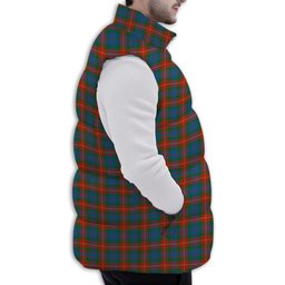 ScotsTee Shop Scottish Fraser of Lovat Ancient Premium Tartan Puffer Vest Winter White Duck Down Vest Sleeveless