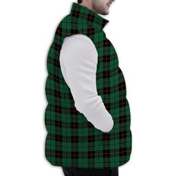 ScotsTee Shop Scottish Douglas Black Ancient Premium Tartan Puffer Vest Winter White Duck Down Vest Sleeveless