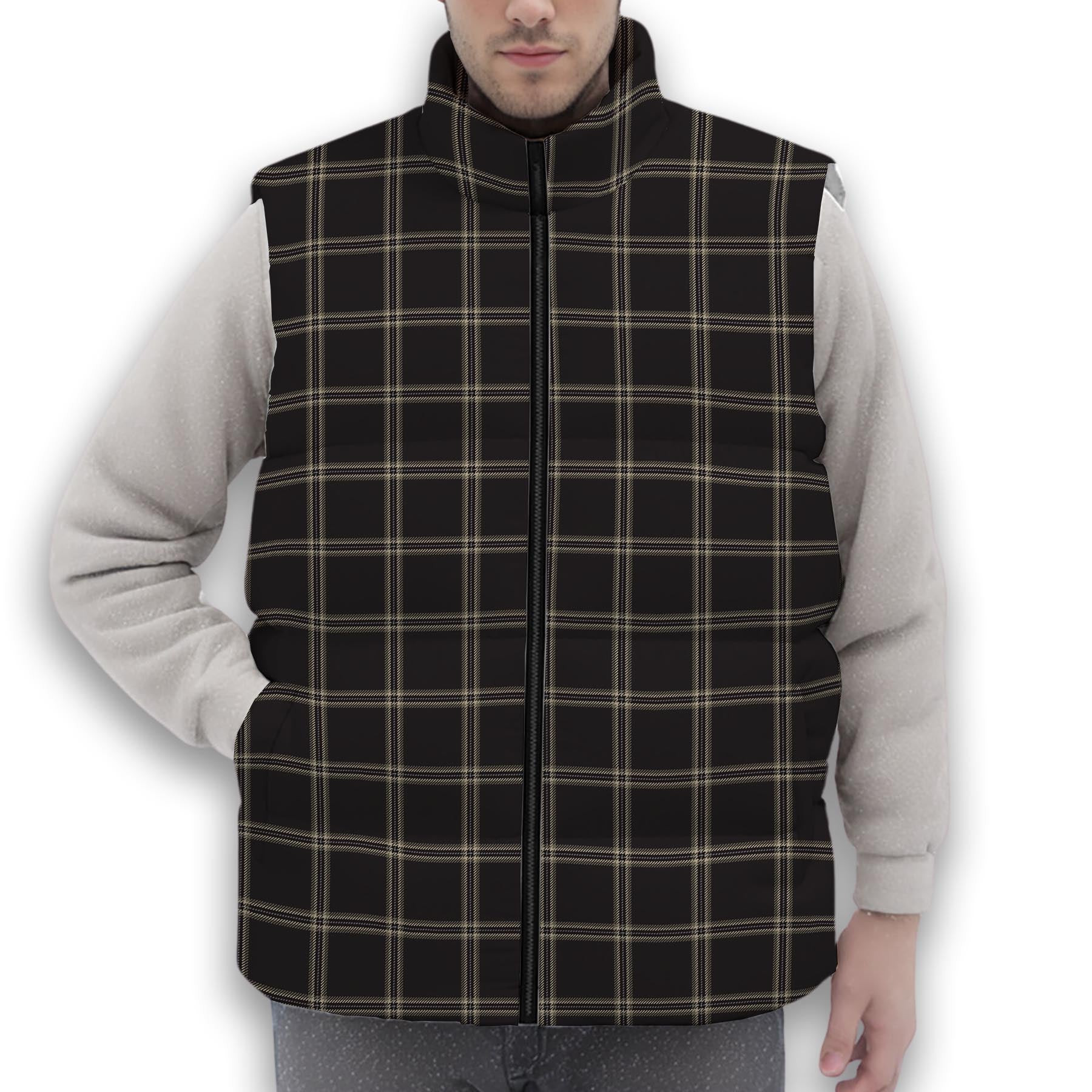 ScotsTee Shop Scottish Eternity Premium Tartan Puffer Vest Winter White Duck Down Vest Sleeveless