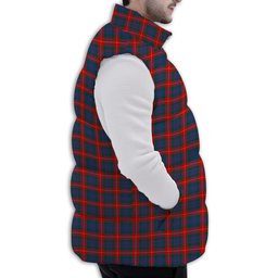 ScotsTee Shop Scottish Fraser of Lovat Modern Premium Tartan Puffer Vest Winter White Duck Down Vest Sleeveless