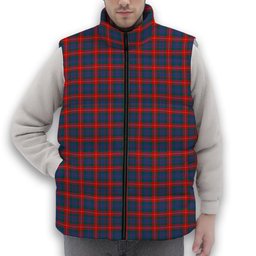 ScotsTee Shop Scottish Fraser of Lovat Modern Premium Tartan Puffer Vest Winter White Duck Down Vest Sleeveless