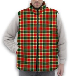 ScotsTee Shop Scottish Gibbs Premium Tartan Puffer Vest Winter White Duck Down Vest Sleeveless