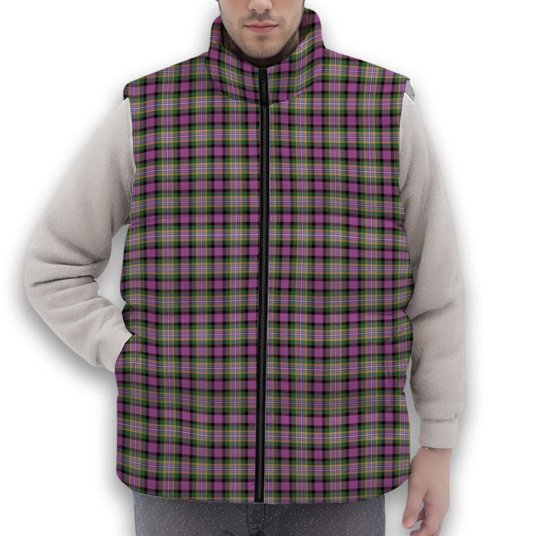 ScotsTee Shop Scottish Dundee Pink Variation Ancient Clan Premium Tartan Puffer Vest Winter White Duck Down Vest Sleeveless