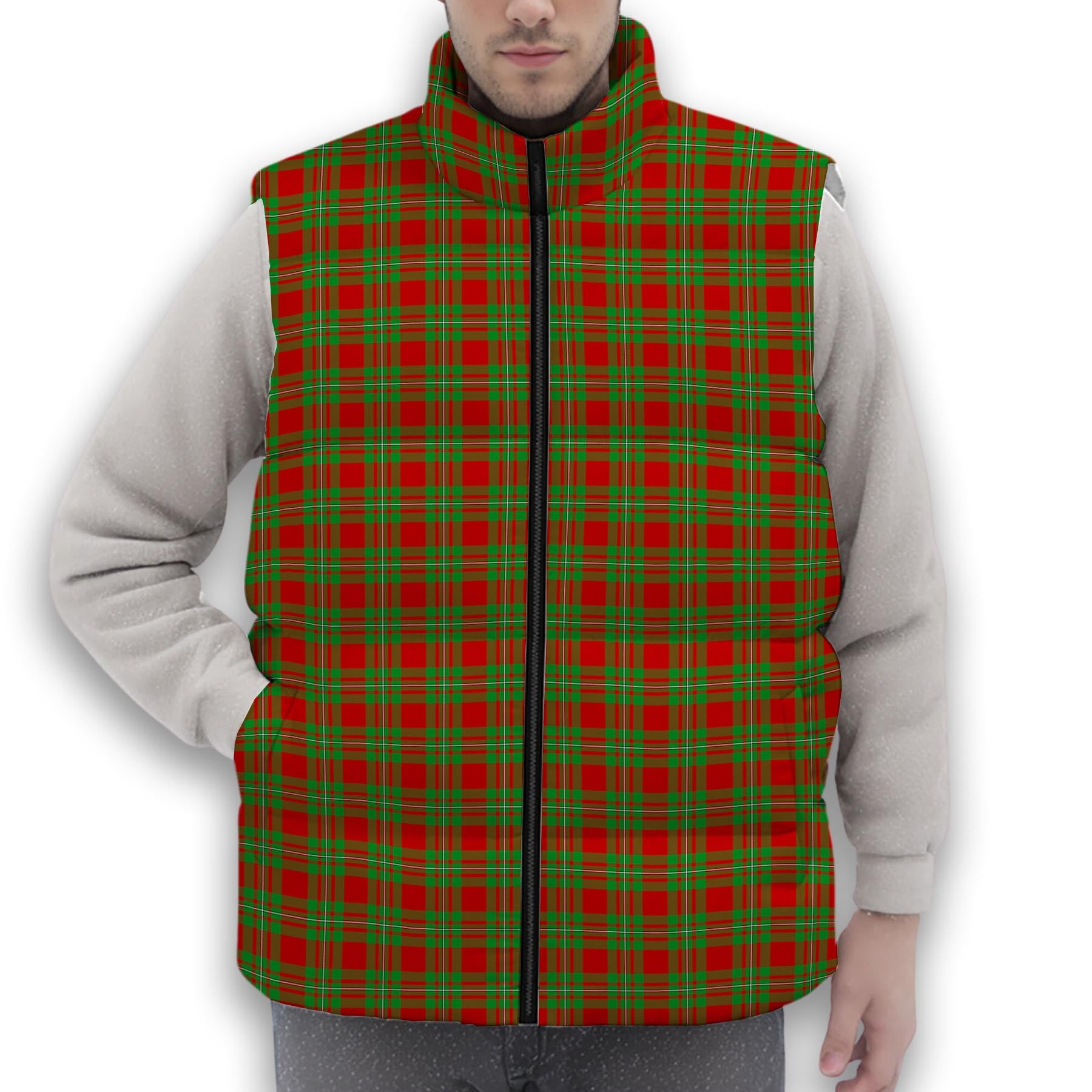 ScotsTee Shop Scottish Peter Premium Tartan Puffer Vest Winter White Duck Down Vest Sleeveless