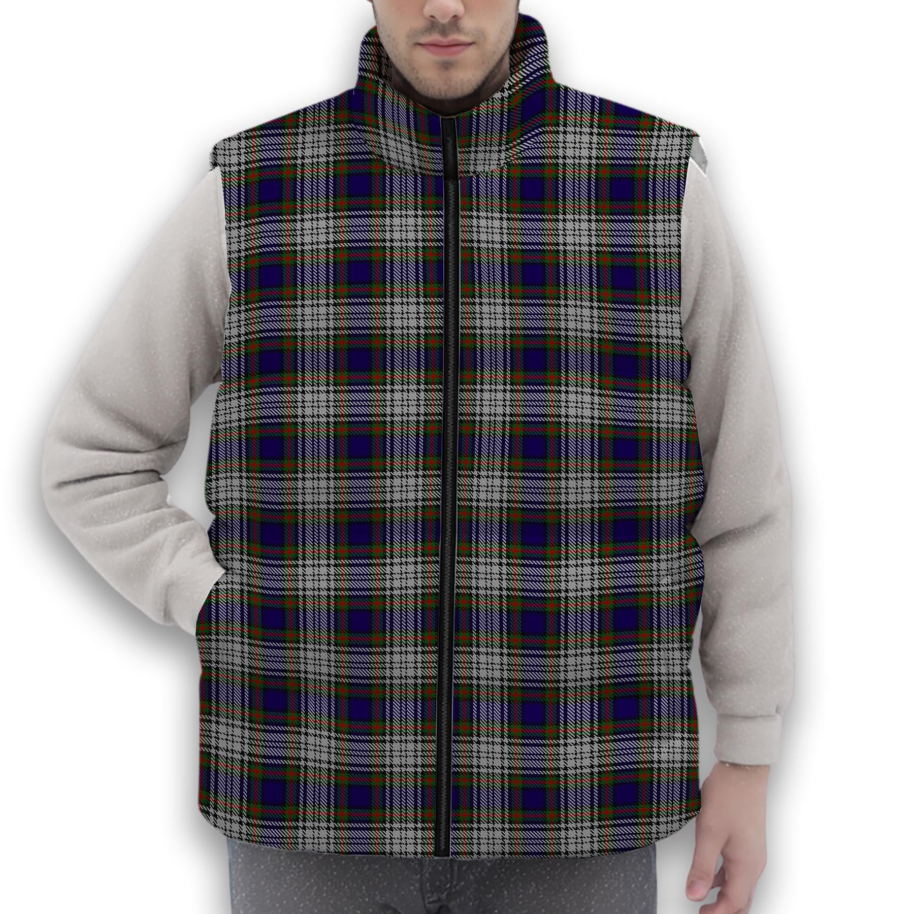 ScotsTee Shop Scottish Highfield Dress Premium Tartan Puffer Vest Winter White Duck Down Vest Sleeveless