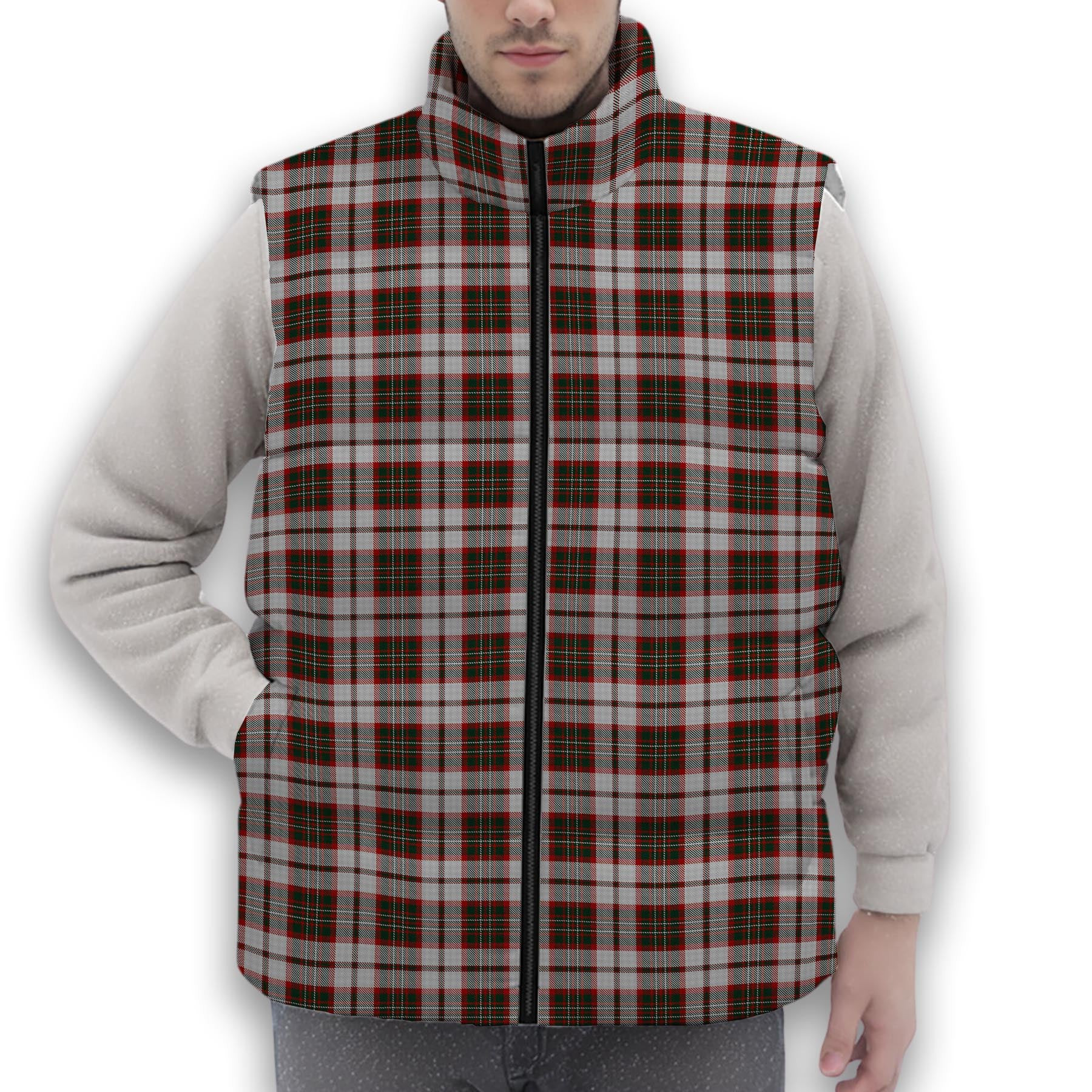 ScotsTee Shop Scottish Scott Dress Premium Tartan Puffer Vest Winter White Duck Down Vest Sleeveless