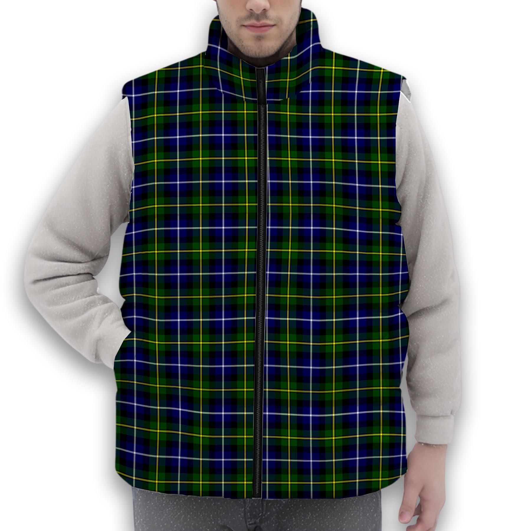 ScotsTee Shop Scottish McNeil of Barra Modern Premium Tartan Puffer Vest Winter White Duck Down Vest Sleeveless