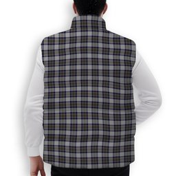 ScotsTee Shop Scottish Stewart Dress Blue Premium Tartan Puffer Vest Winter White Duck Down Vest Sleeveless