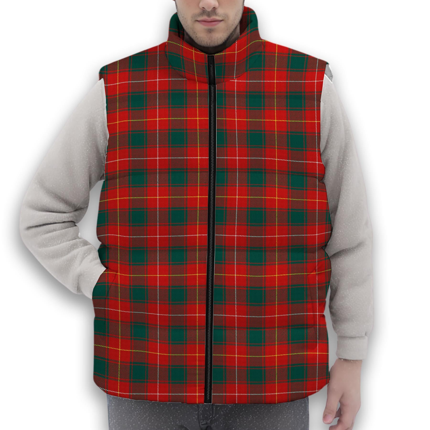 ScotsTee Shop Scottish McFie Modern Premium Tartan Puffer Vest Winter White Duck Down Vest Sleeveless