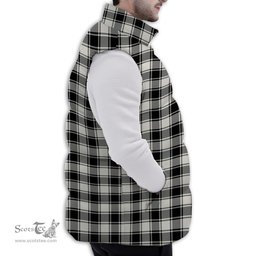 ScotsTee Shop Scottish MacPhee B&W Modern Premium Tartan Puffer Vest Winter White Duck Down Vest Sleeveless