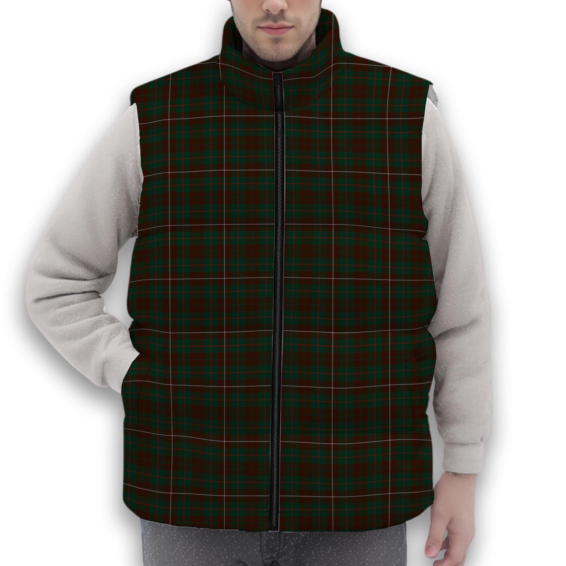 ScotsTee Shop Scottish MacKinnon Hunting 3 Premium Tartan Puffer Vest Winter White Duck Down Vest Sleeveless